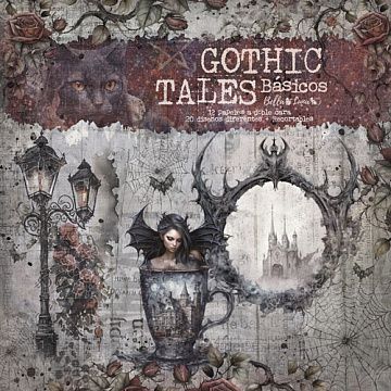 Набор бумаги 30х30 см "Gothic tales basicos", 12 листов (BellaLuna)