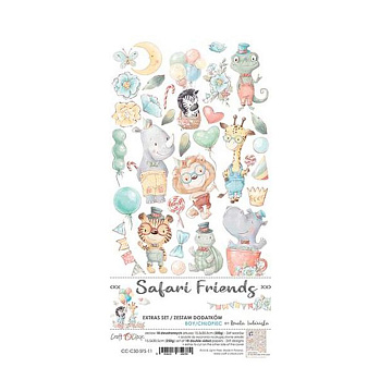 Набор бумаги 30х15 см "Safari friends. Boy. Для вырезания. Картинки", 18 листов (CraftO'clock)