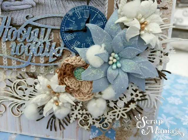 новогодняя открытка скрапбукинг