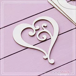 Заготовка для тиснения "Сердце с завитками", 6,6х7,4 см (СкрапМагия) Заготовка для тиснения "Сердце с завитками", 6,6х7,4 см (СкрапМагия)