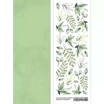 Лист с картинками 10х30 см "Веточки с листиками" (ScrapMania) Лист с картинками 10х30 см "Веточки с листиками" (ScrapMania)