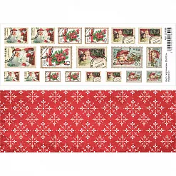 Лист с картинками 10х30 см "Марки 5" (ScrapMania) Лист с картинками 10х30 см "Марки 5" (ScrapMania)