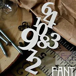 Украшение из чипборда "Цифры" (Fantasy) Украшение из чипборда "Цифры" (Fantasy)