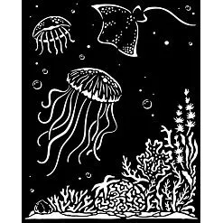 Трафарет 20х25 см "Songs of the sea. Jellyfish" (Stamperia) Трафарет 20х25 см "Songs of the sea. Jellyfish" (Stamperia)