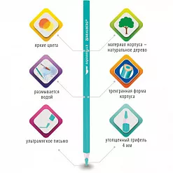 Набор акварельных карандашей "Premium aquarelle", 6 цветов (Brauberg) Набор акварельных карандашей "Premium aquarelle", 6 цветов (Brauberg)