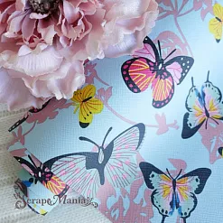 Отрез экокожи 30х69 см "Разноцветные бабочки на голубом" (Pty Китай) Отрез экокожи 30х69 см "Разноцветные бабочки на голубом" (Pty Китай)