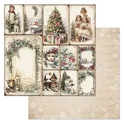 Бумага "Винтажный Новый Год. Карточки 2" (ScrapMania) Бумага "Винтажный Новый Год. Карточки 2" (ScrapMania)