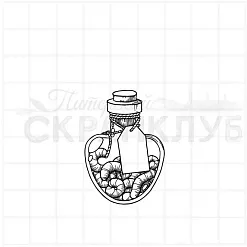 Штамп "Склянка с червями", 3х4,5 см (Скрапклуб) Штамп "Склянка с червями", 3х4,5 см (Скрапклуб)
