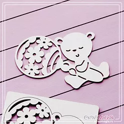 Заготовка для тиснения "Мишка с погремушкой", 11,8х10 см (СкрапМагия) Заготовка для тиснения "Мишка с погремушкой", 11,8х10 см (СкрапМагия)