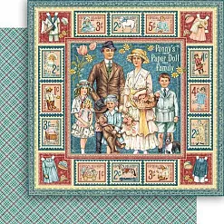 Бумага "Penny's Paper Doll Family" (Graphic 45) Бумага "Penny's Paper Doll Family" (Graphic 45)