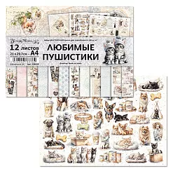 Набор бумаги А4 "Любимые пушистики", 12 листов (ScrapMania) Набор бумаги А4 "Любимые пушистики", 12 листов (ScrapMania)