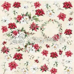 Бумага 30х30 см "Happy Holidays. Пуансеттии" (ScrapAndMe) Бумага 30х30 см "Happy Holidays. Пуансеттии" (ScrapAndMe)