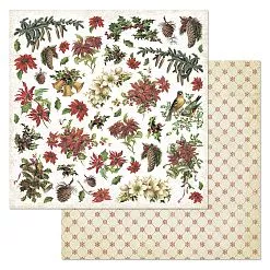 Бумага "Винтажный Новый Год. Хоровод пуансеттий" (ScrapMania) Бумага "Винтажный Новый Год. Хоровод пуансеттий" (ScrapMania)