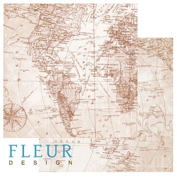 Бумага "Путешествие. Карта мира" (Fleur-design)