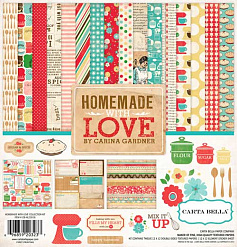 Набор бумаги 30х30 см "Homemade with Love", 12 листов (Carta Bella)