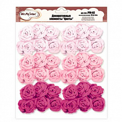 Набор бумажных цветов "Розы. Розовый рассвет", 36 шт (Mr.Painter)