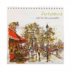 Альбом для зарисовок 19х19 см "Sketchbook. Париж", 60 листов