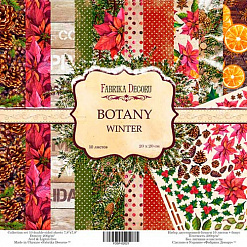 Набор бумаги 20х20 см "Botany winter", 10 листов (Фабрика Декору)