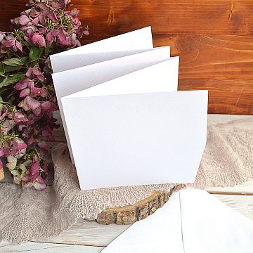 Заготовка для открытки 15,5х15,5 см "Гармошка белая", с конвертом (HEYDA)
