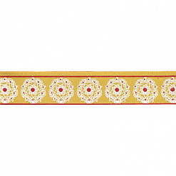 Лента атласная с рисунком "Солнечное золото", ширина 1,2 см, длина 3 м (Gamma)