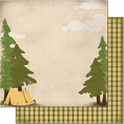 Набор бумаги 30х30 см с наклейками "Camp-A-Lot", 18 листов (BoBunny)