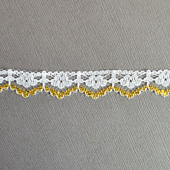 Кружево "Золотая нить. Цветок", цвет белый, ширина 1,5 см, длина 0,9 м