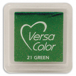 Подушечка чернильная пигментная Versacolor, размер 2,5х2,5 см, цвет зелёный