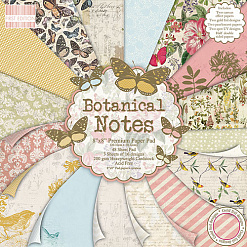 Набор бумаги 20х20 см "Botanical notes", 48 листов (First Edition)