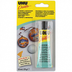 Клей прозрачный для пенопласта и фольги UHU "Creativ", 33 мл  (UHU)