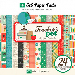 Набор бумаги 15х15 см "Teacher's pet", 24 листа (Echo Park)