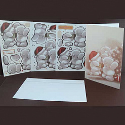 Набор для создания открытки с вырубными аппликациями "Новый год у Топтышкиных" (DoCrafts)