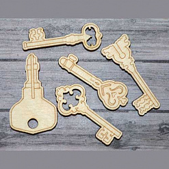Набор деревянных украшений "Ключи от сердца" (ПроСвет)