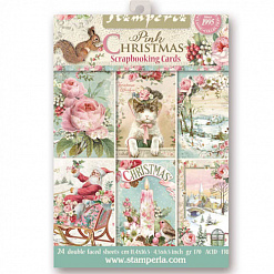 Набор карточек 11х16 см "Pink Christmas" (Stamperia)