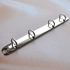 Кольцевой механизм, 4 кольца, внутренний диаметр 18 мм, длина 21 см, цвет серебро
