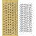 Контурные наклейки "Бордюры из новогодних елок", лист 10x24,5 см, цвет золотой (JEJE)