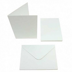 Набор текстурированных заготовок для открыток 10,5х15 см "Белые"с конвертами (DoCrafts)