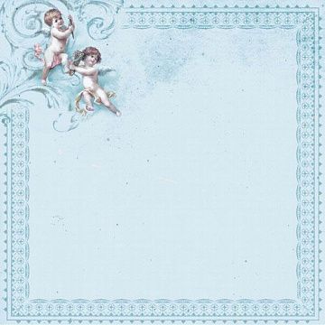 Бумага "Малыш и малышка. Ангелы на голубом" (Craft Premier)