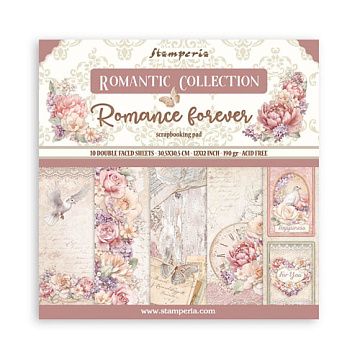 Набор бумаги 30х30 см "Romance Forever", 10 листов (Stamperia)
