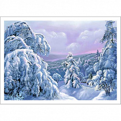 Тканевая карточка мини "Волшебная зима. Заснеженный пейзаж" (ScrapMania)