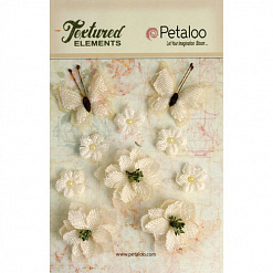 Набор тканевых цветочков "Мешковина. Ваниль" (Petaloo)