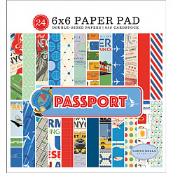 Набор бумаги 15х15 см "Passport", 24 листа (Carta Bella)