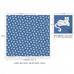 Отрез ткани 75х45 см "Лен. Doodling tiger blue" (Daily Like)