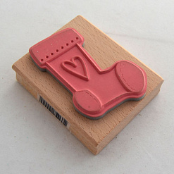 Резиновый штамп на деревянной основе "Сапожок"