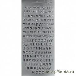 Контурные наклейки "Русский алфавит", цвет серебро (JEJE)