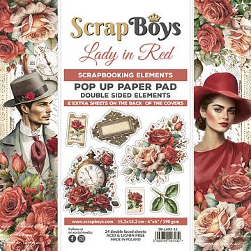 Набор бумаги 15х15 см "Lady in red. Для вырезания", 24 листа (ScrapBoys)