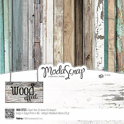 Набор бумаги 30х30 см "Wood effect", 12 листов (ModaScrap)