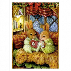 Тканевая карточка "Кроличья семья. Сказка на ночь" (ScrapMania)