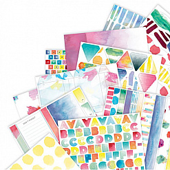 Набор бумаги А4 и листов с высечками и наклейками "Elements Pigments" (DoCrafts)