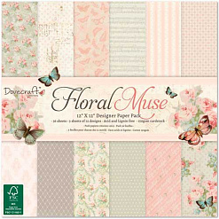 Набор бумаги 30х30 см "Floral muse", 36 листов (Dovecraft)