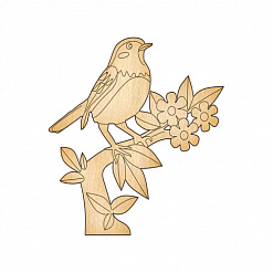 Деревянное украшение "Птичка на ветке" (Фабрика Декору)